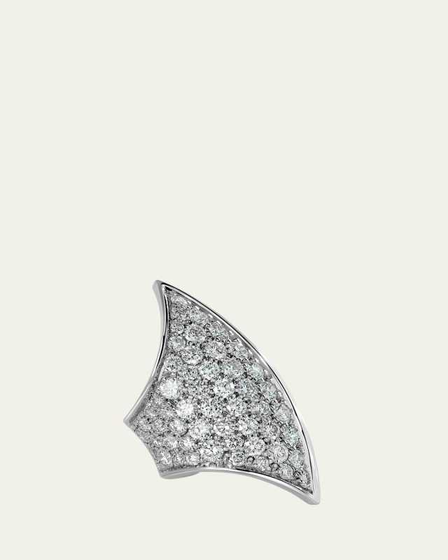 Helix Ergo 18K White Gold Diamond Pave Ear Cuff, Single